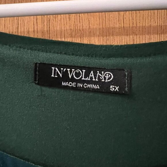 Size 5X - In'Voland - Green Flowy Pullover Blouse - Picture 2 of 6